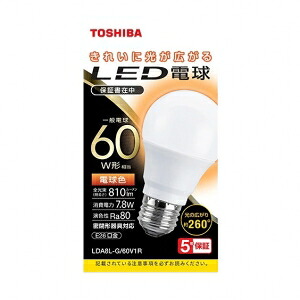 東芝 【容れもの売りわたす特価 10個書き割り】LED白熱電球 A形 原則として白熱電球形  60W好いかげんに 全道のり 白熱電球色 E26 LDA8L-G/60V1R