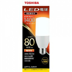 東芝 【ケース販売特価 10個セット】LED電球 T形 80W相当 電球色 E26 LDT11L-G/S/V1