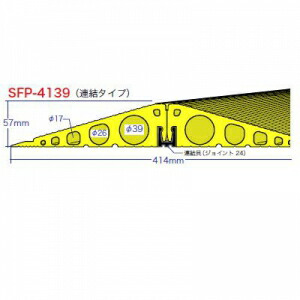 ジェフコム 【屋内外兼用】 ソフトカラープロテクター 長さ1m×幅414mm×高さ57mm イエロー SFP-4139