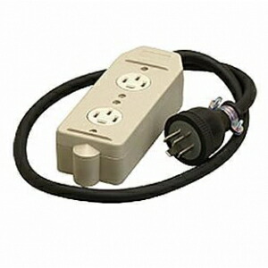 明工社 接地 3P 20A 2コ口タップ コード1m付 VCT3.5㎟ 20A 250V MR2937