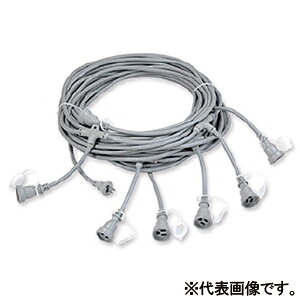 長谷川製作所 横引用電源ケーブル 分岐ケーブル 防水コネクター6個 全長30m ESTC-30M-22-6