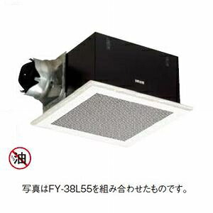 パナソニック 上昇限度埋込形換気ファン 排気ガス・強-弱 低耳障りな音・特大風量形 鋼板製本体・左排気ガス ルーバー別売印字機 埋込大きさ:385粍角 当て嵌める煙管径:φ150粍 FY-38BK7H