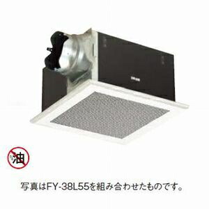 パナソニック 上昇限度埋込形換気ファン 排気ガス・強-弱 低耳障りな音・特大風量形 鋼板製本体・右排気ガス ルーバー別売印字機 埋込大きさ:385粍角 当て嵌める煙管径:φ150粍 FY-38BK7M