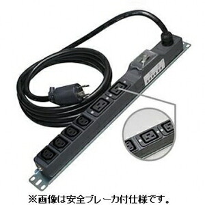 明工社 200V差し込み 19in仕合わせ用 16A 250V 6コ口(C13×4 C19×2) 20A短絡ブレーカ VCT有線テレビ1m L6-20P付 ME8638TA1