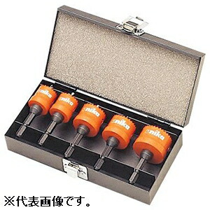 ユニカ HSSハイスホールソー充電 ツールボックスセット 設備工事用 5本セット 回転+インパクト用 六角軸シャンク シャンク対辺6.35mm TB-31