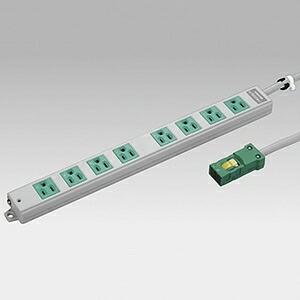 東芝 ハーネス用OAタップ 8コ口 キャブタイヤケーブル付 ケーブル長3m グリーン DC8118EN-3(G)