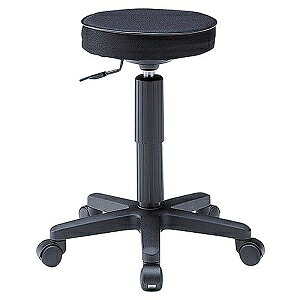 サンワサプライ OAチェア 丸イス ウレタンレザー張り 座面耐荷重量80kg SNC-T134BKN