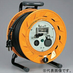 ハタヤ 三相200V型コードリール 漏電遮断器付 3P 20A 250V 接地付 コンセント2個 長さ30m VCT2.0㎟&times;4C BR-302M｜電材堂