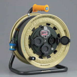 ハタヤ サンタイガーレインボーリール 屋外用 100Vタイプ 漏電遮断器付 2P 15A 125V 接地付 コンセント3個 長さ30m VCT2.0㎟×3C 温度センサー内蔵 BX-301K