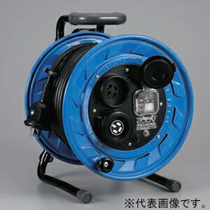 ハタヤ 三相200V型屋外用リール 漏電遮断器付 3P 20A 250V 接地付 コンセント2個 長さ30m VCT2.0\u0026#13215;×4C BFS-302M
