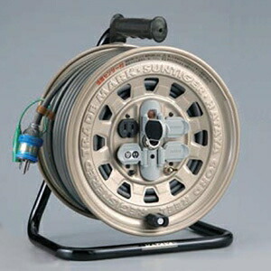 ハタヤ サンタイガーリール 100Vタイプ 標準型 2P 15A 125V 接地付 コンセント4個 長さ50m VCT2.0㎟×3C 温度センサー内蔵 GT-501KX