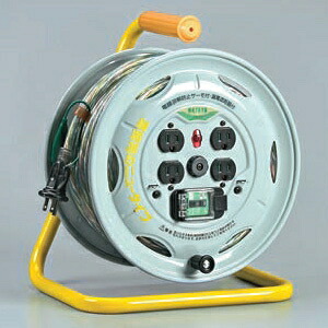 ハタヤ 業務用戦力リール 100Vタイプ 漏電遮断器付 2P 15A 125V 接地付 コンセント4個 長さ30m VCT2.0㎟×3C 温度センサー内蔵 BM-30K