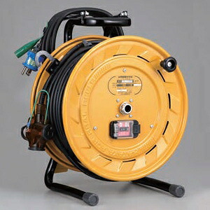 ハタヤ テモートリール 100V印字機 短絡立ちふさがる器付 2P 15A 125V 舞い降りる付 二次側差し込み3個 長さ30+3m VCT2.0\u0026#13215;×3C 熱度検出器内蔵 結核症-130K