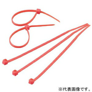 トラスコ中山 カラーケーブルタイ 標準タイプ 屋内用 幅7.6×380 最大結束φ108mm 赤 100本入 TRCVR-380R