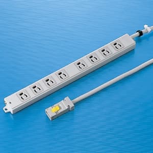 サンワサプライ 工事物件タップ 3P・8個口 抜け止めタイプ ハーネスプラグ 通電ランプ・マグネット付 ソフトVCTケーブル 1m TAP-KH8-1