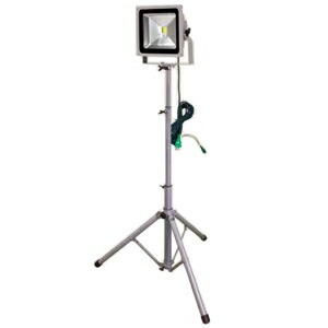 日動工業 LED作業灯 50W 三脚1灯式 簡易防雨型 昼光色 6000K 定格光束3370Lm LPR-S50L-3ME｜電材堂