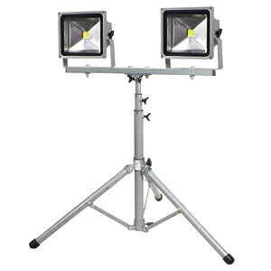 日動工業 LED作業灯 50W 三脚2灯式 簡易防雨型 昼光色 6000K 定格光束3370Lm LPR-S50LW-3ME
