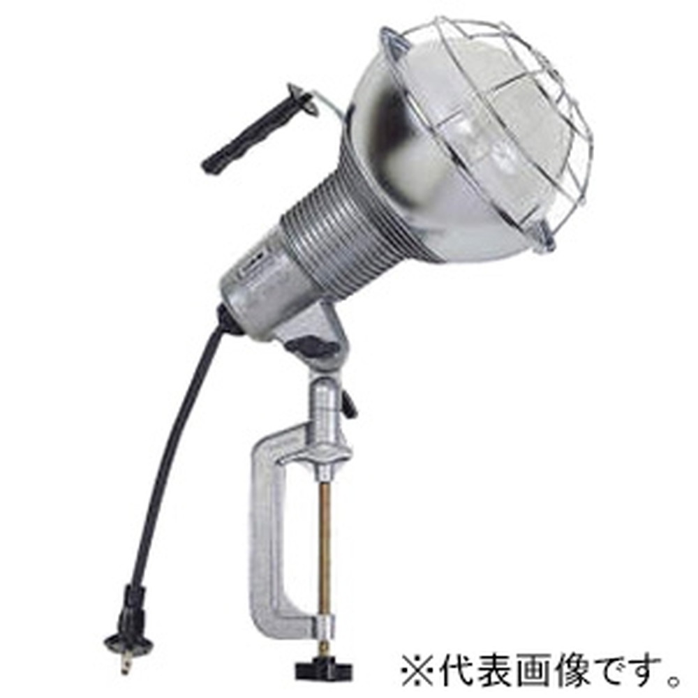 ハタヤ 水銀作業灯 屋外用 300Wバラストレス水銀ランプ 二重絶縁 電線長5m バイス付 RGM-305