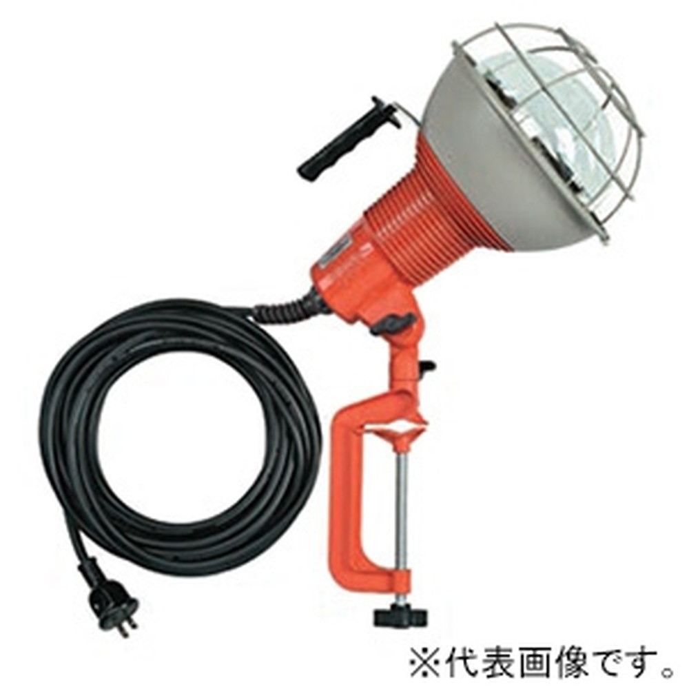 ハタヤ 白熱灯作業灯 RG型 屋外用 450Wリフレクターランプ 二重絶縁 電線長5m バイス付 RG-505