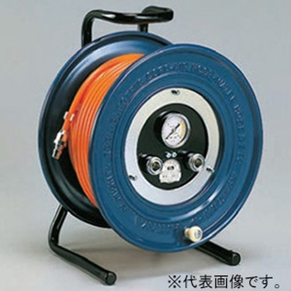 ハタヤ エヤーハイリール ホース長30m 径6.5×10mm 圧力計付 AH-30
