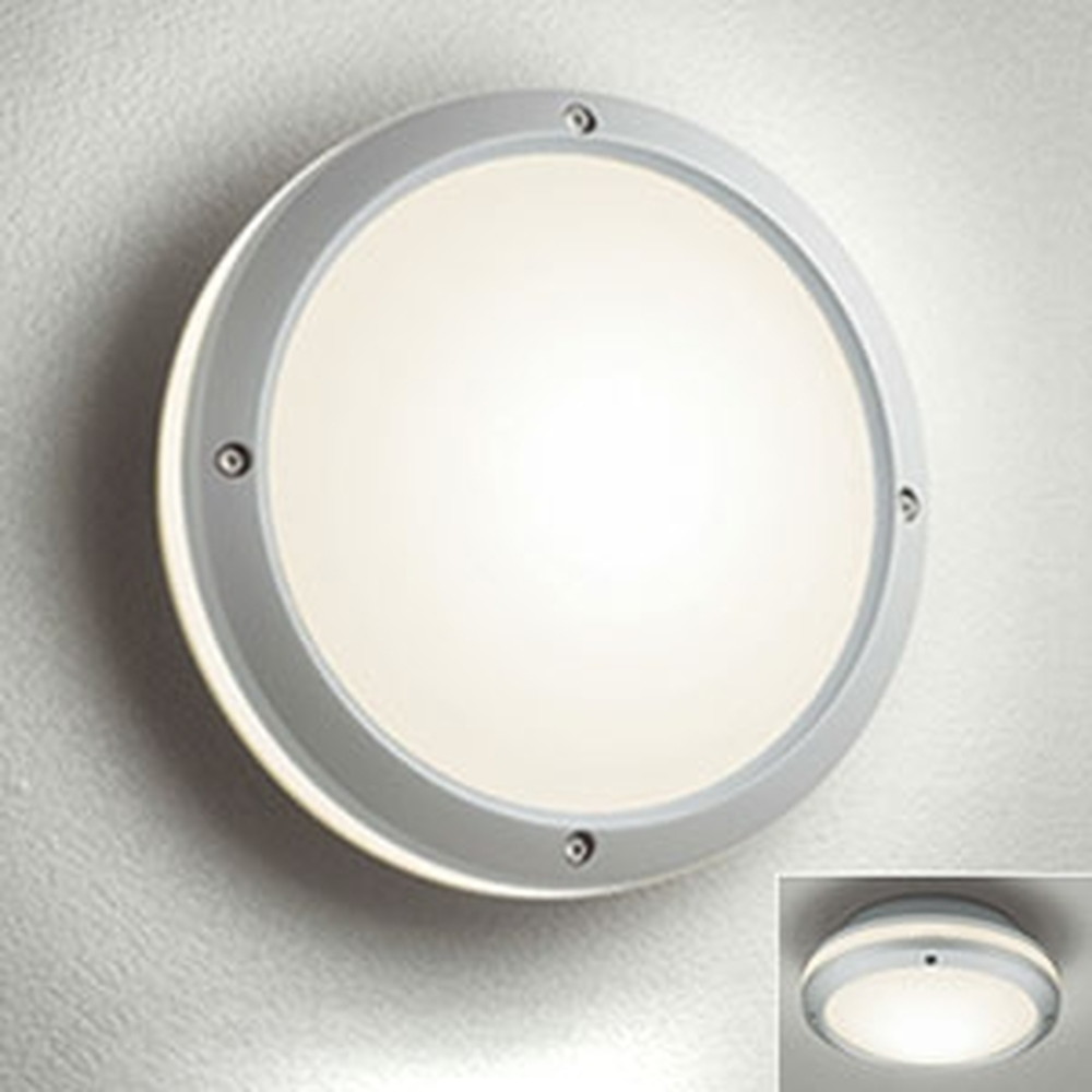 コンビニ受取対応商品 オーデリック Ledポーチライト 防雨型 壁面 天井面取付兼用 白熱灯40w相当 電球色 別売センサ対応 マットシルバー Oglc1 Adrm Com Br