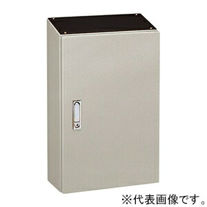 日東工業 制御盤キャビネット 傾斜付 防塵形 片扉 鉄製基板付 横400×縦300×深200mm PD20-43