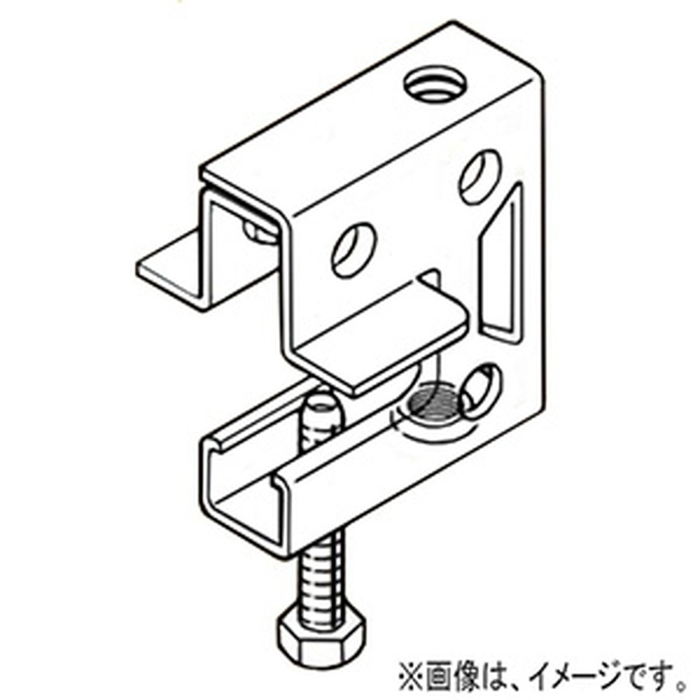 ネグロス電工 【ケース販売特価 50個セット】 一般形鋼・リップみぞ形鋼用吊りボルト支持金具 タップ付タイプ W3/8 フランジ厚3～24mm 電気亜鉛めっき HB1UT_set