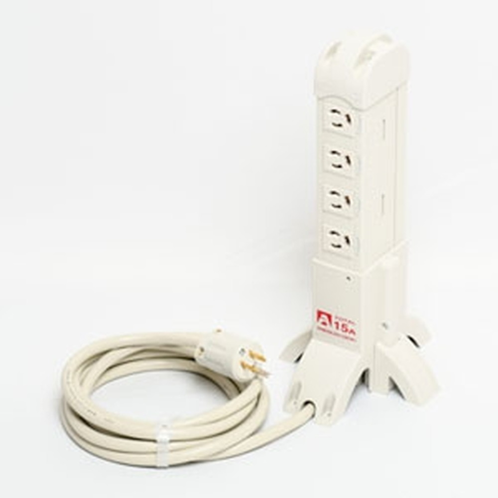 アメリカン電機 タワータップ&reg; 抜止形・8ヶ口 接地形2P 15A 125V コード長3m 平刃形プラグ KC1130T｜電材堂