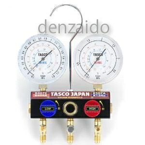 タスコ ボールバルブ式ゲージマニホールド 冷暖兼用 TA124EKH-1|電材堂