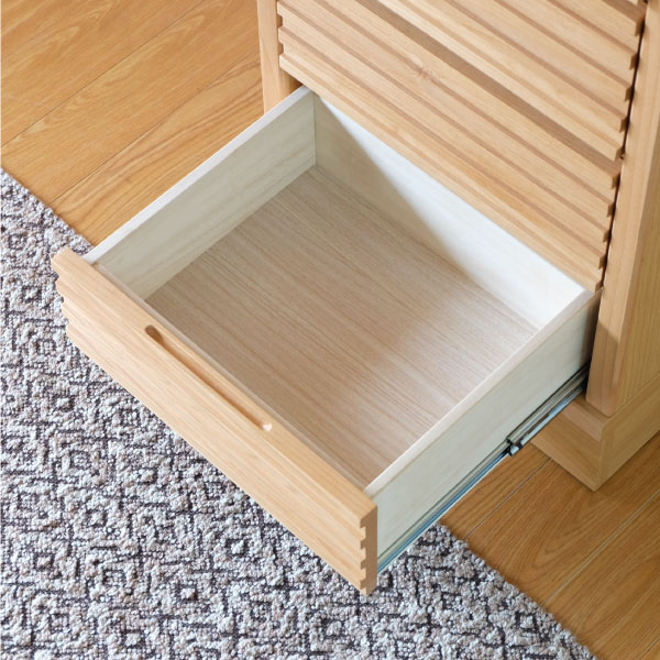 リビング D35 収納ボックス キャビネット キッチン 棚 収納 奥行35 幅45 キッチンワゴン 木製 工具 ラック 天然木 小物 チェスト アルダー 無垢 ルーバー 格子 完成品 送料無料 6 15限定 楽天 でp14倍 キッチン リビング 収納 Sian Chest 45 D35 Al Na