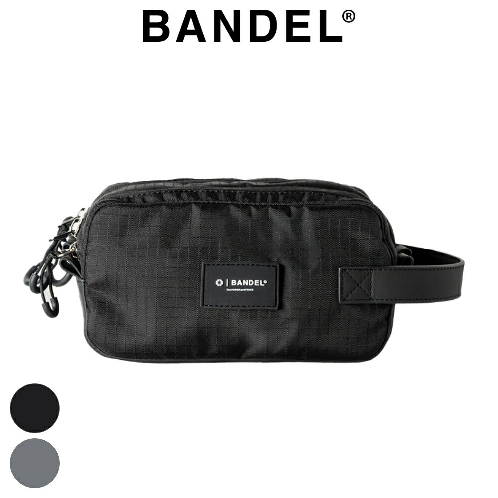 【レビュー特典】BANDEL GOLF バンデル ゴルフ RIPSTOP DOUBLE ZIP HANDLE POACH BGJ-4SDZP ポーチ ダブルジップ 軽量 ブラック×ホワイト グレー×ホワイト ラウンドバッグ おしゃれ ゴルフバッグ