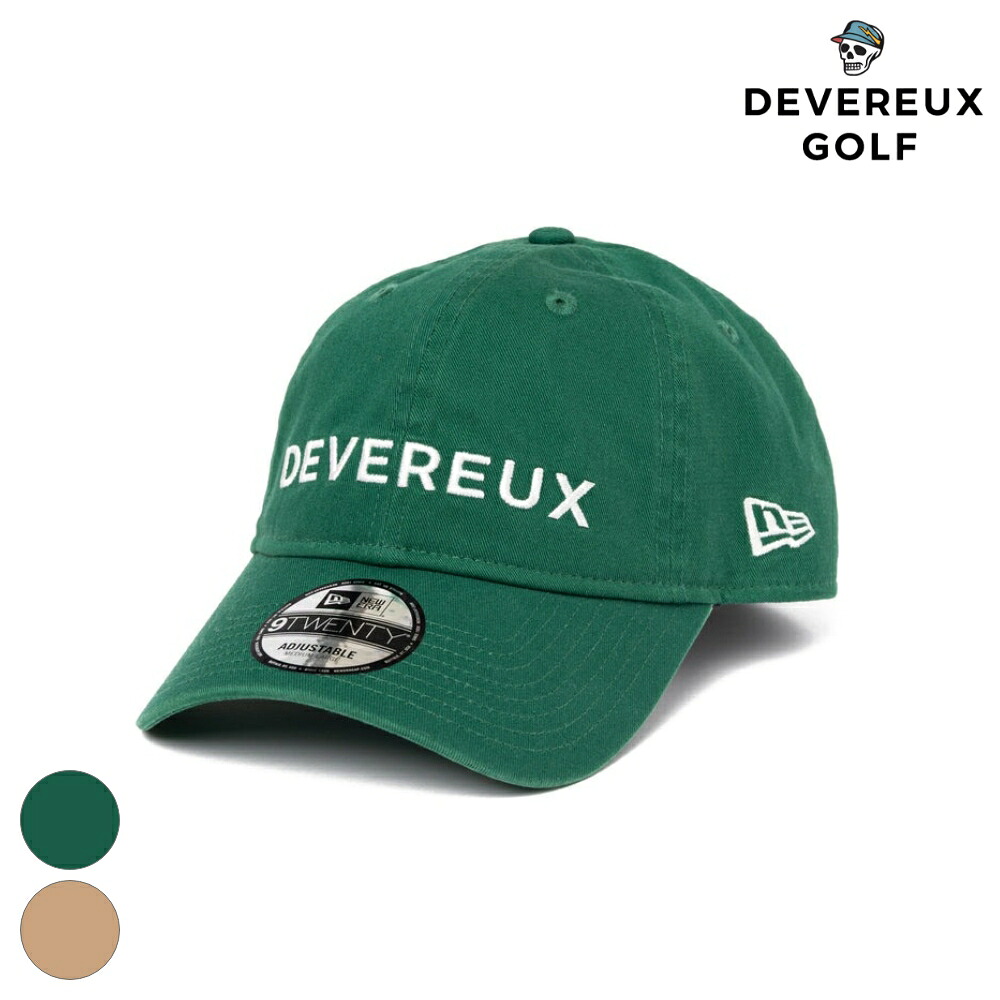 DEVEREUX GOLF デバローゴルフ DVG NEWERA CAP キャップ 075762802 帽子 DEVEREUX × NEW ERA コラボ グリーン ベージュ2026ss 9TWENTY やや浅め アウトドア スポーツブランド UV 日焼け防止 男女兼用 ブランド