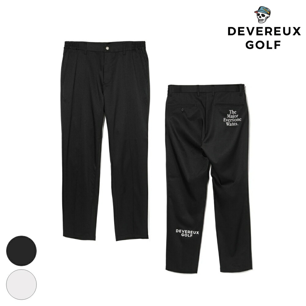 DEVEREUX GOLF デヴァローゴルフ PHXクリースボトム 763572404 ゴルフ ゴルフウェア ゴルフパンツ メンズ ブラック ホワイト ロングパンツ ボトムス 長ズボン ゴルフ センタークリース スポーツウェア 撥水 ストレッチ 無地 シンプル ベーシック