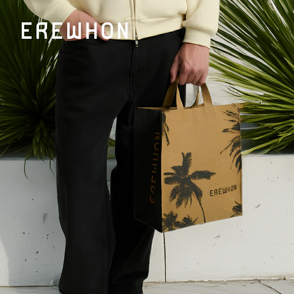 Erewhon エレワン ショッパーバッグ Creme With Grey Print Erewhon エレワン ショッパーバッグ エコバック Creme With Grey