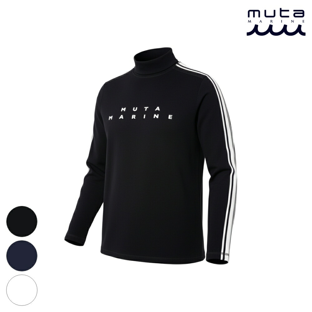 muta MARINE ムータマリン　モックネック　長袖シャツ　メンズ　ロゴ　S muta MARINE ムータマリン MGSG-240706 モックネックシャツ
