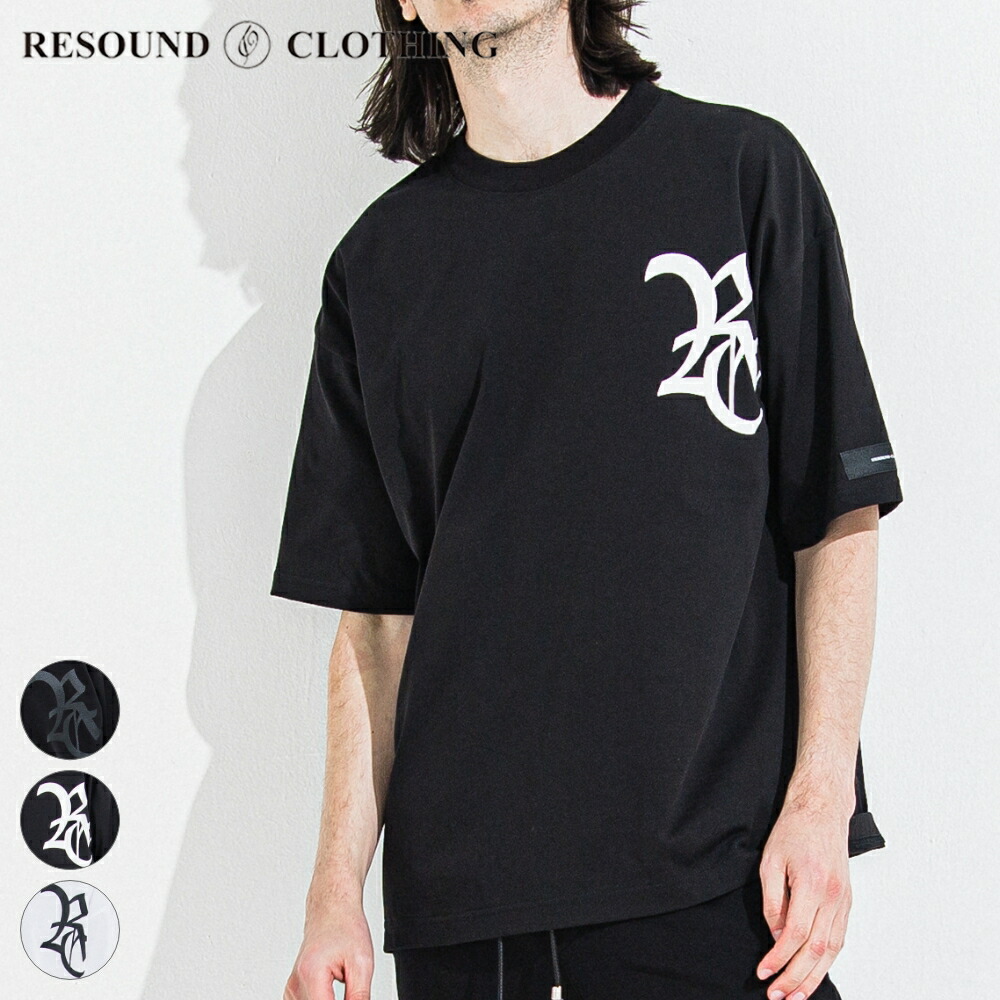 RESOUND CLOTHING リサウンドクロージング Ｔシャツ ロゴ RC OVER TEE RC36-T-006 コットン100% オーバーサイズ 蒸れにくい メンズ ブラック×ブラック ブラック×ホワイト ホワイト ブランド おしゃれ