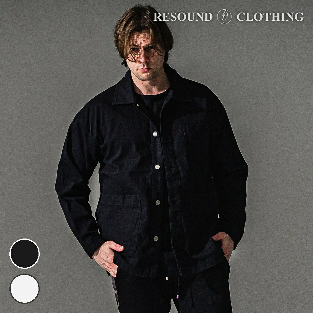 【予約】RESOUND CLOTHING リサウンドクロージング RC CAVER ALL RC41-JK-004 ジャケット ジャケット デニムジャケット シャツジャケット メンズ ブラック ホワイト 2026awGジャン デニムブルゾン カバーオール オーバーサイズ ヴィンテージ加工 ライトアウター ブランド|DEPARTMENTSTORES