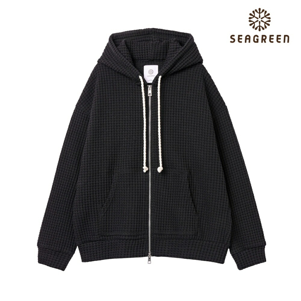 Seagreen シーグリーン フーディ パーカー ジップアップパーカー レディース Sサイズ ブラック 2026ss BIG WAFFLE HOODIE LCKZ0006065538春 おしゃれ きれいめ ブランド 可愛い 軽量 定番 オーガニックコットン 速乾 伸縮 ストレッチ 日本製｜DEPARTMENTSTORES