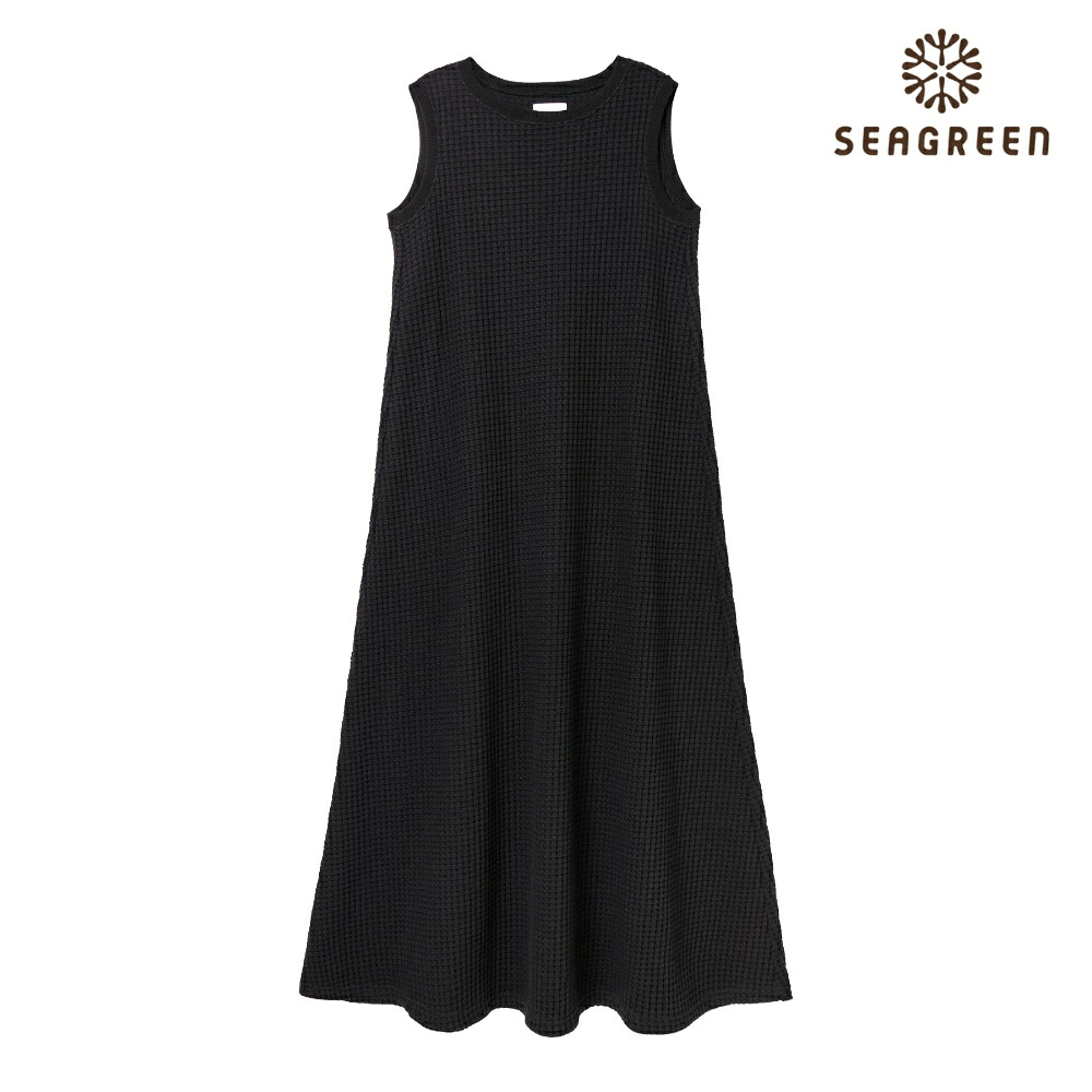 Seagreen シーグリーン BIG WAFFLE FLARE ONEPIECE LCKZ0043095538 ワンピース レディース ブラック Sサイズ 2026ss定番 Aライン シルエット フレア コットン 伸縮性 ストレッチ 速乾 軽量 日本製 春 夏 リゾート カジュアル きれいめ マキシ丈 おしゃれ 可愛い ブランド｜DEPARTMENTSTORES