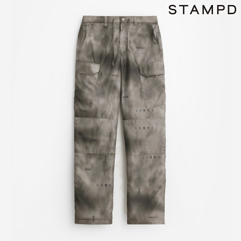 【マラソン中P20】STAMPD スタンプド PUFFER CARGO PANT SLA-M3577PT カーゴパンツ ドローコード ゴムウエスト ユニセックス セットアップ メンズ アイスプリントボトムス ロングパンツ フルレングス|DEPARTMENTSTORES