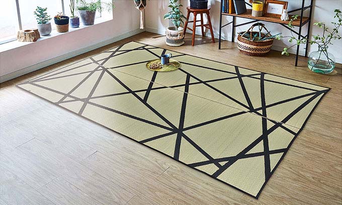 Fレヴィン NA ラグ い草 モダン ナチュラル 約191×250cm いぐさ イ草 カーペット 敷物 夏 茣蓙 快適