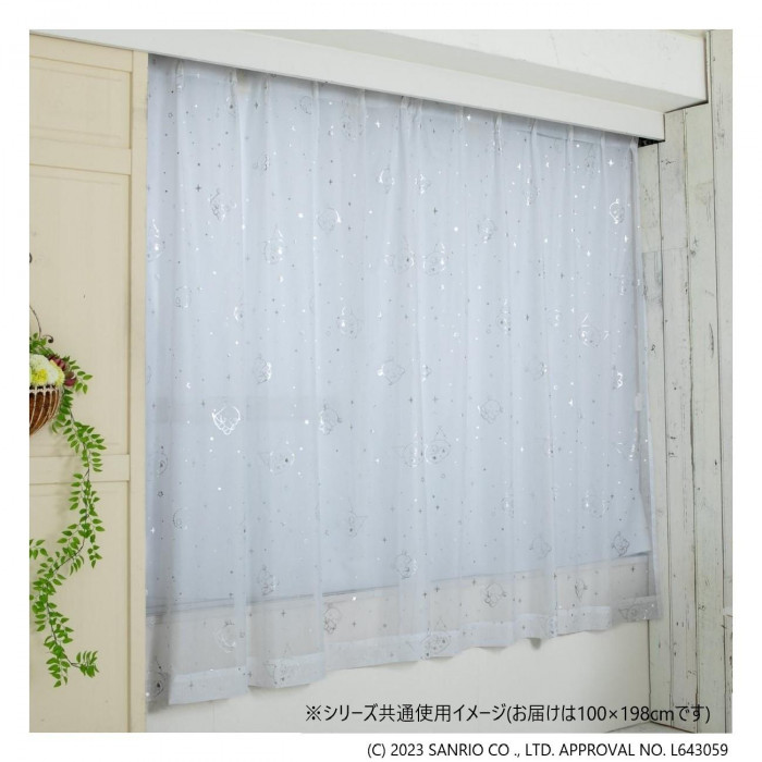 サンリオ クロミ 箔レースカーテン 2枚組 100×198cm SS-12-208-22