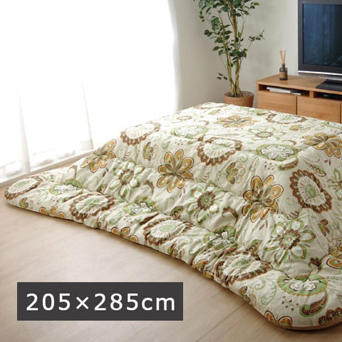 こたつ布団 矩形大 国産 花柄 掛け単品 赤銅色 約205×285糎 6柄続きもの【貨物輸送無料】※同梱不可