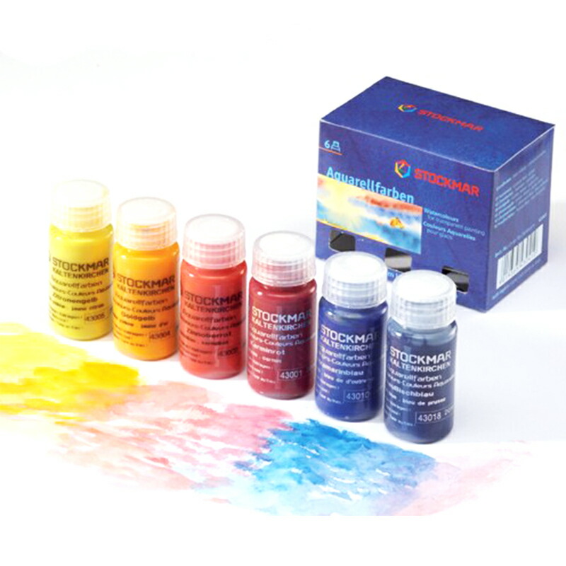 STOCKMAR シュトックマー ＦＲＧ製 澄み切った 水彩画 えの具20ml×6本 2歳+（根本規範色合い えの具 6色 知育手あそび
