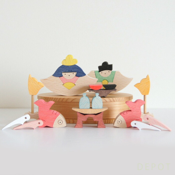 小黒三郎　雛人形　組み木のひな人形　ハートびな 小黒三郎 組み木のひな人形 ハートびな 木のおもちゃ専門店 こどもの木