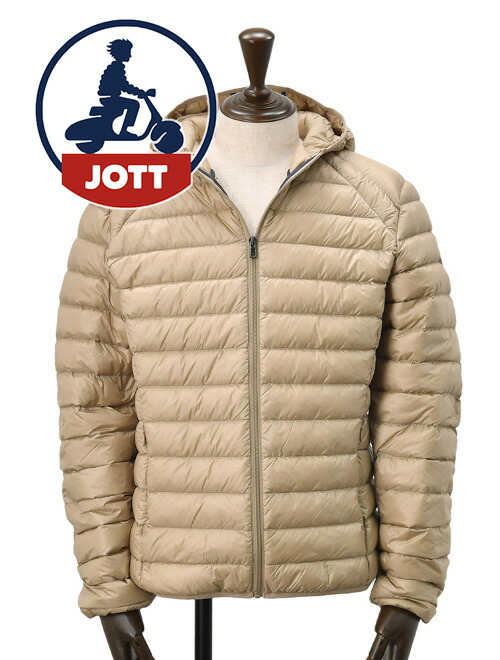 【美品】JOTT ジョット ノーカラーダウンジャケット 紺　ネイビー JOTT ジョット ノーカラージャケット Douda デューダ WDOW16