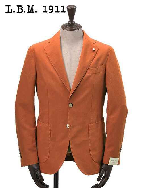 楽天市場 L B M 1911 エルビーエム シングルジャケット メンズ オレンジブラウン サマージャケット コットンリネン 2b スリムフィット ラペルピン 国内正規品 でらでら 公式ブランド メンズセレクトshopオクテット公式