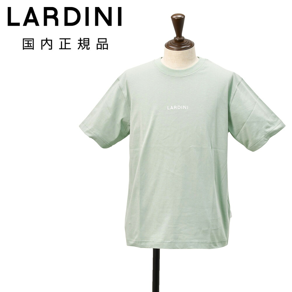 ラルディーニ　　LARDINI 半袖Tシャツ メンズ クルーネックカットソー CNJLTMC70 コットンジャージー ライトオリーブ ブランドロゴ 左裾ブランドタグ リラックスシルエット 国内正規品 オクテット