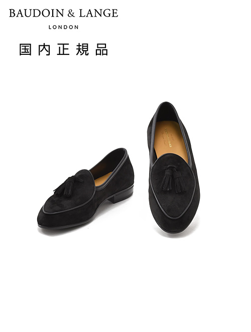 BAUDOIN & LANGE/ブラック/ディアスキン タッセルローファー mt6z128106-black.jpg