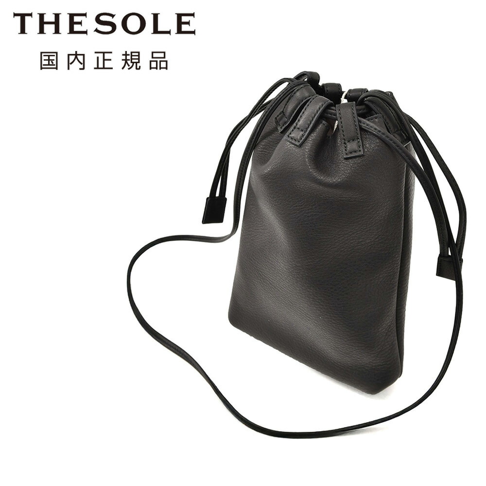 ザソール THE SOLE 巾着バッグ メンズ ショルダーバッグ Coulisse KOBEL社製サドルレザー ブラック 黒 2WAY仕様 コンパクトフォルム 国内正規品 でらでら公式 ブランド